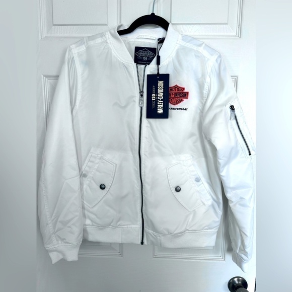 NWT Harley-Davidson, Women's 120th Anniversary Bomber Jacket - White, Small - Picture 6 of 10